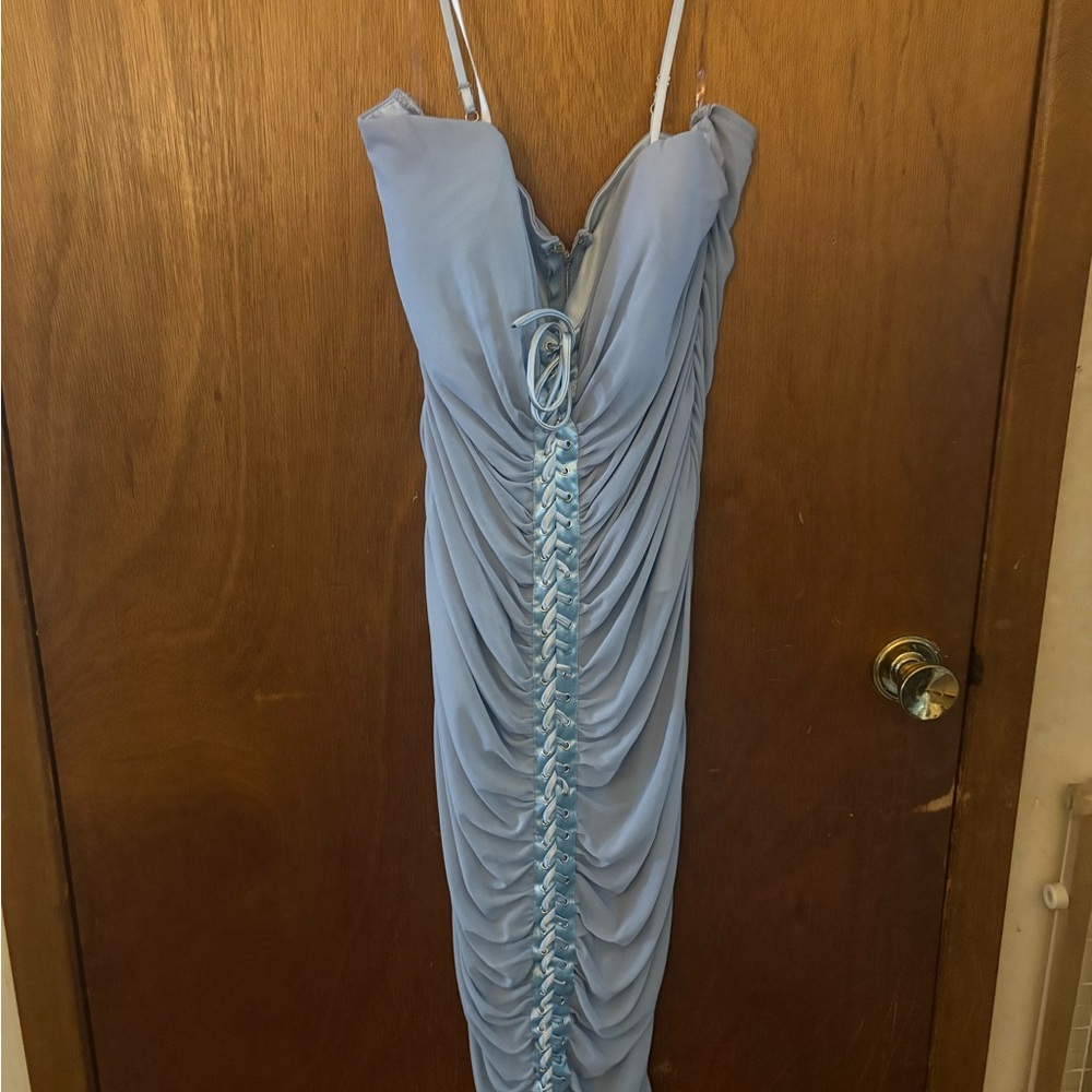 Elegant Blue Ruched Dress size 3x